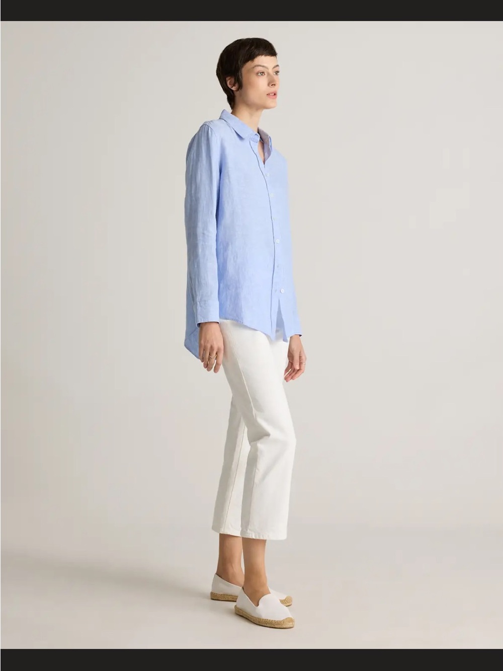 Quince 100% European Linen Button-Down Shirt- light blue- NWOT - Picture 4 of 16